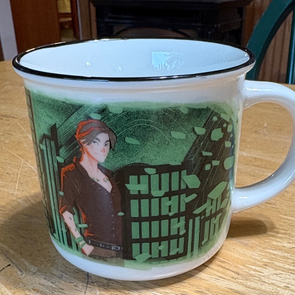 Illumicrate Jade City “ Cut and Carve” Green and White Ceramic Mug
